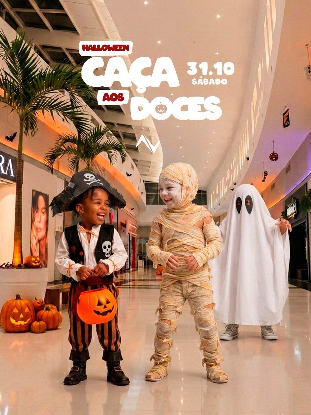 Flyer: Halloween Norte Sul Plaza — Caça aos Doces