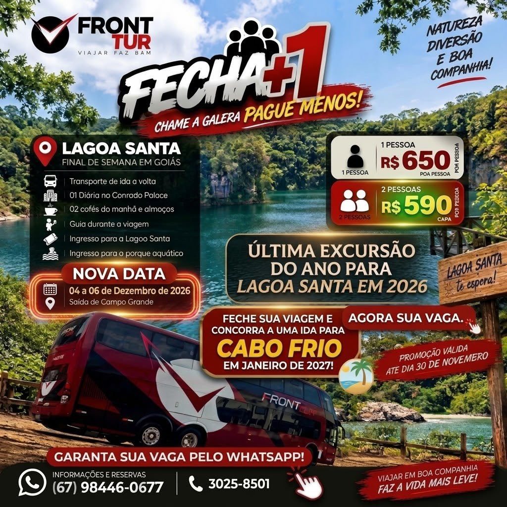 Flyer: Excursão para Lagoa Santa