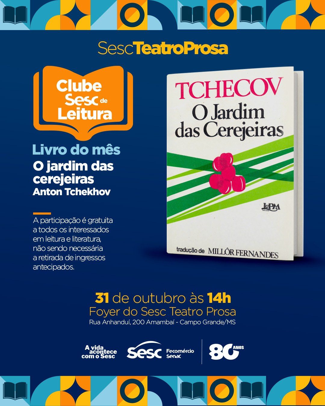 Flyer: Clube Sesc de Leitura — O Jardim das Cerejeiras