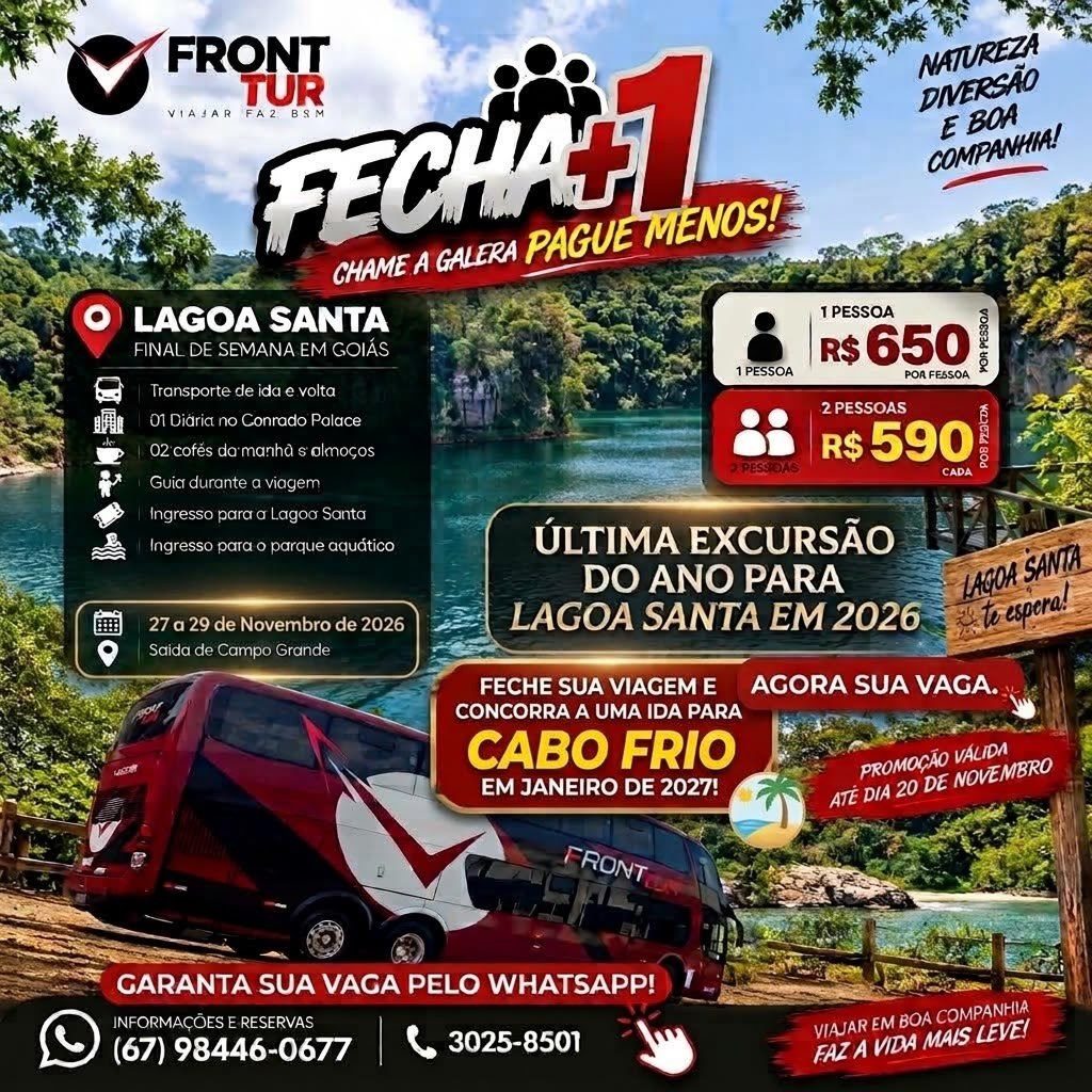 Flyer: Excursão para Lagoa Santa