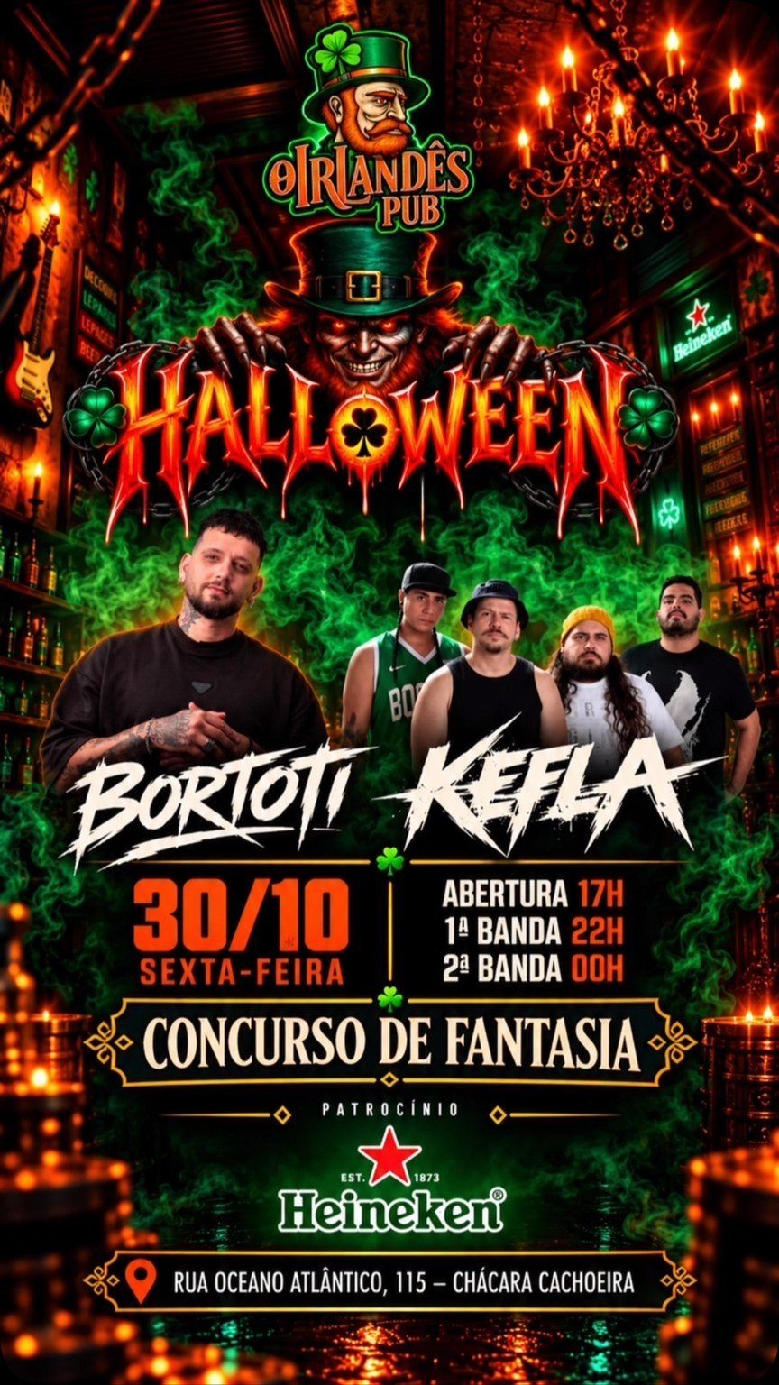 Flyer: Halloween no O Irlandês Pub — Rock Nacional na Veia!