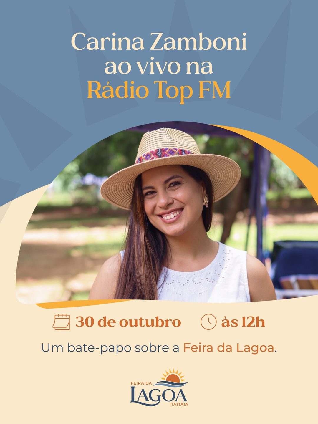 Flyer: Bate-papo sobre a Feira da Lagoa com Carina Zamboni